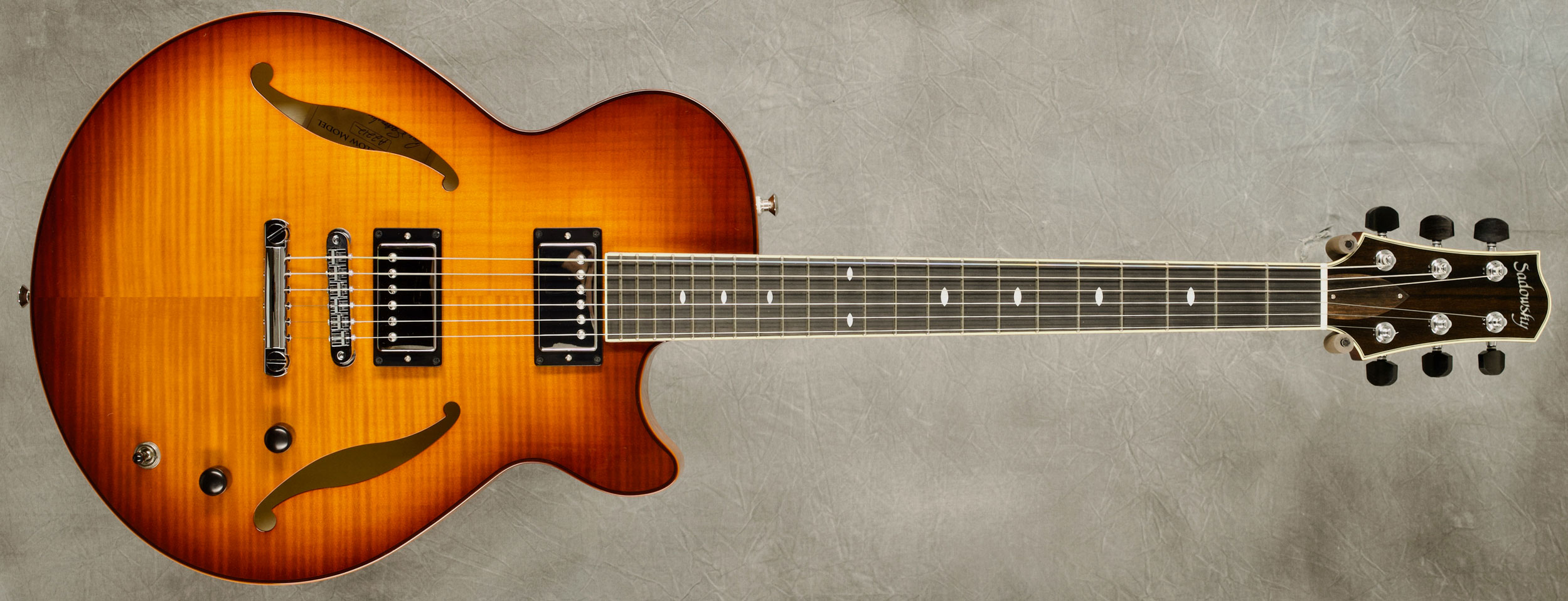 #A2212 Sienna Burst Semi-Hollow Archtop Guitar.