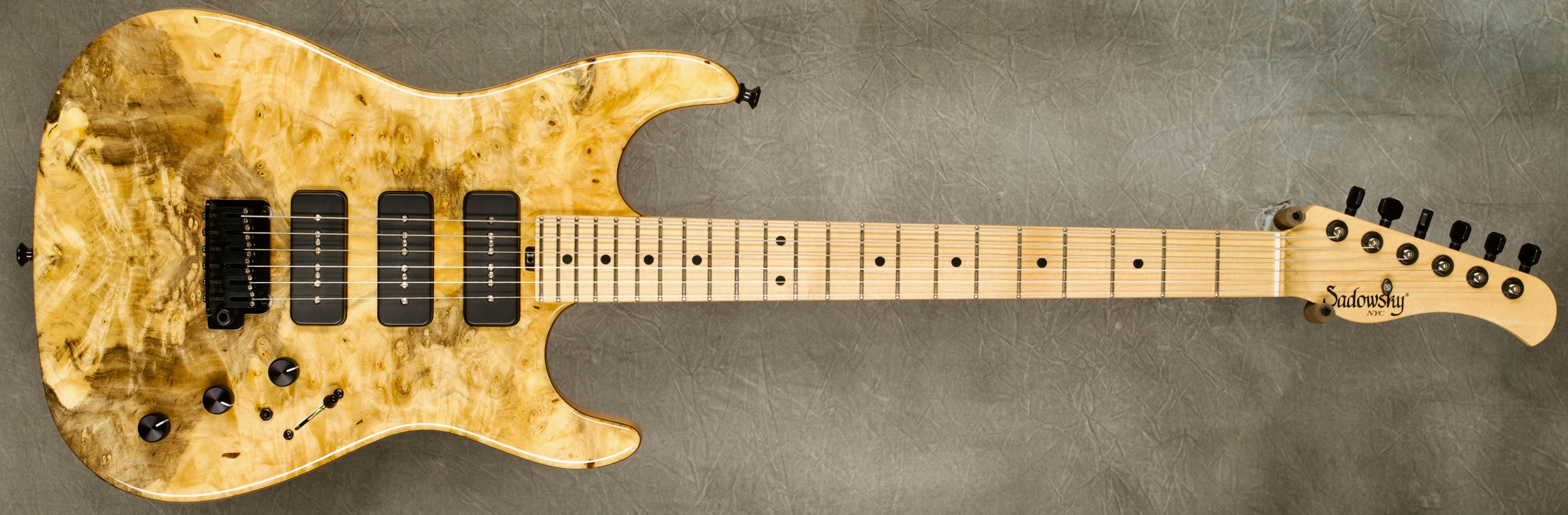 #8840 Natural Buckeye Burl S-Style.