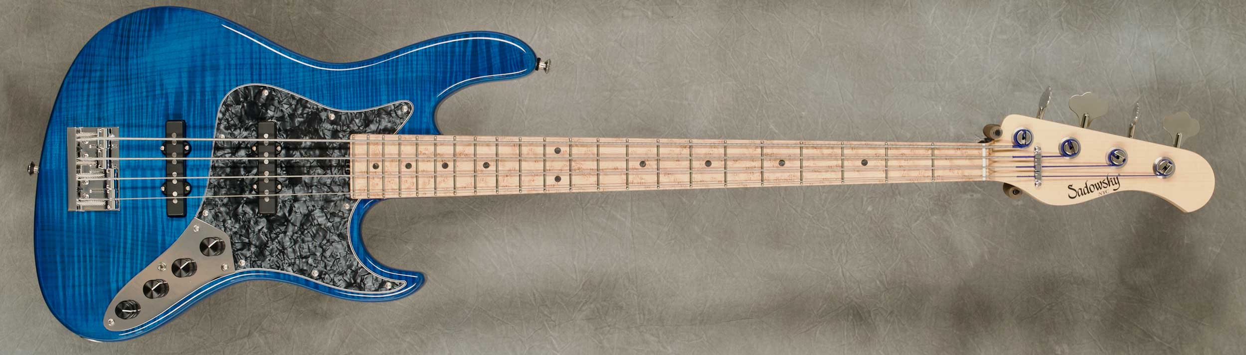 #8349 Transparent Blue Flame Maple 4-22 Will Lee Vintage.