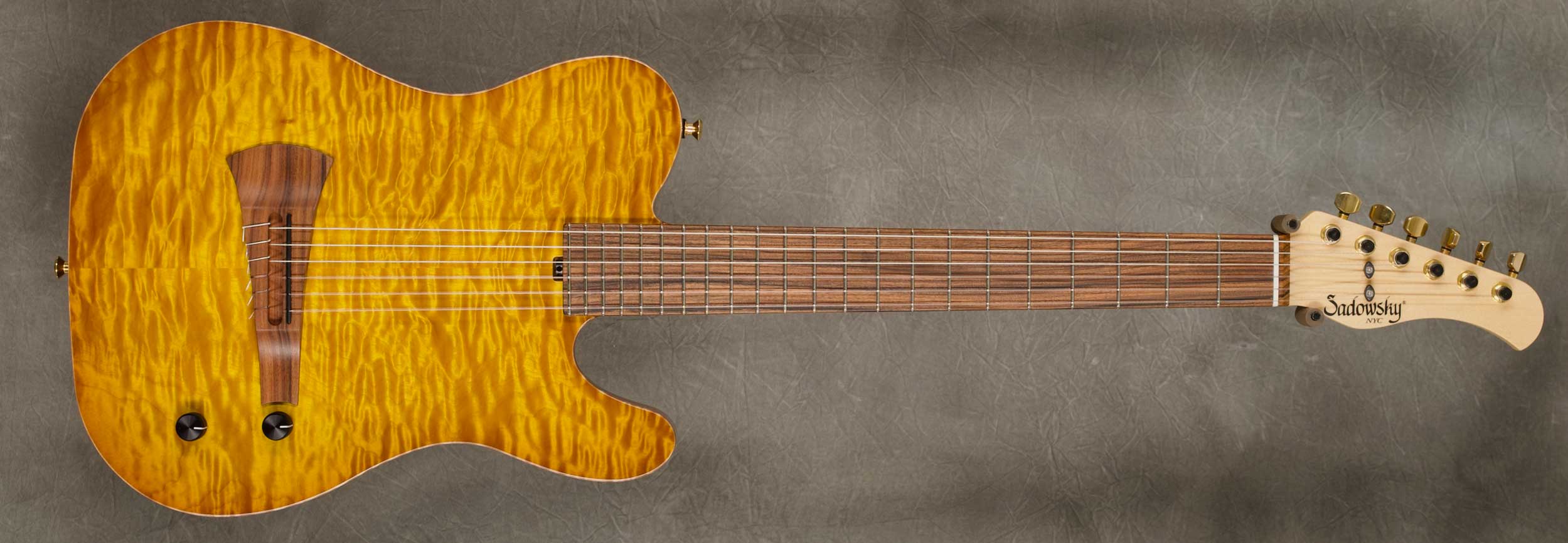 #9157 Caramel Burst Electric Nylon Guitar.