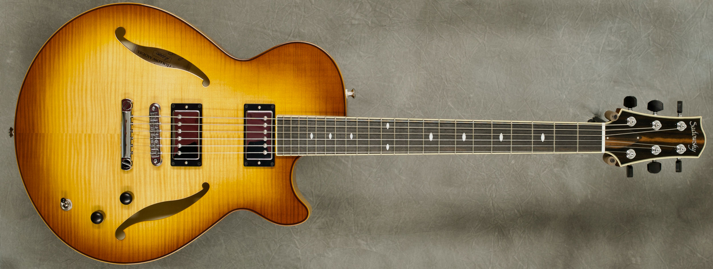 #A2200 Caramel Burst Semi-Hollow Archtop Guitar. 