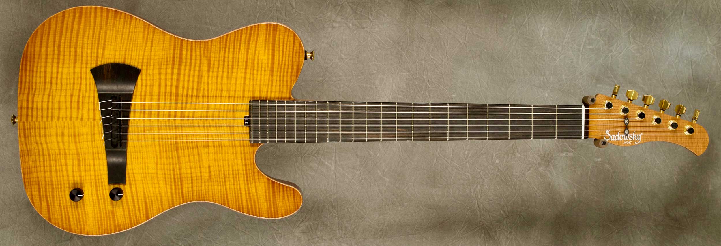 #9355 Caramel Burst Electric Nylon Guitar.