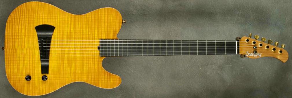 #9111 Caramel Burst Flame Maple Standard Electric Nylon.