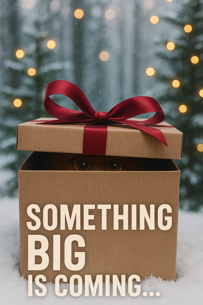 Gift box with something peeking out.