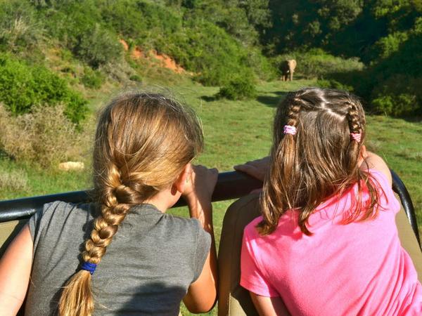 Children enjoying game viewing at Amakhala