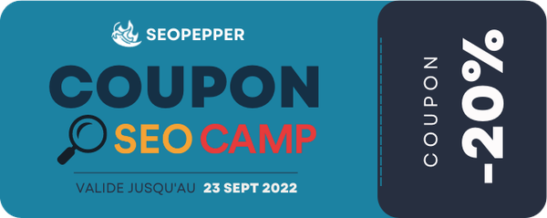 Coupon SEOPepper -20% : SEOCAMP