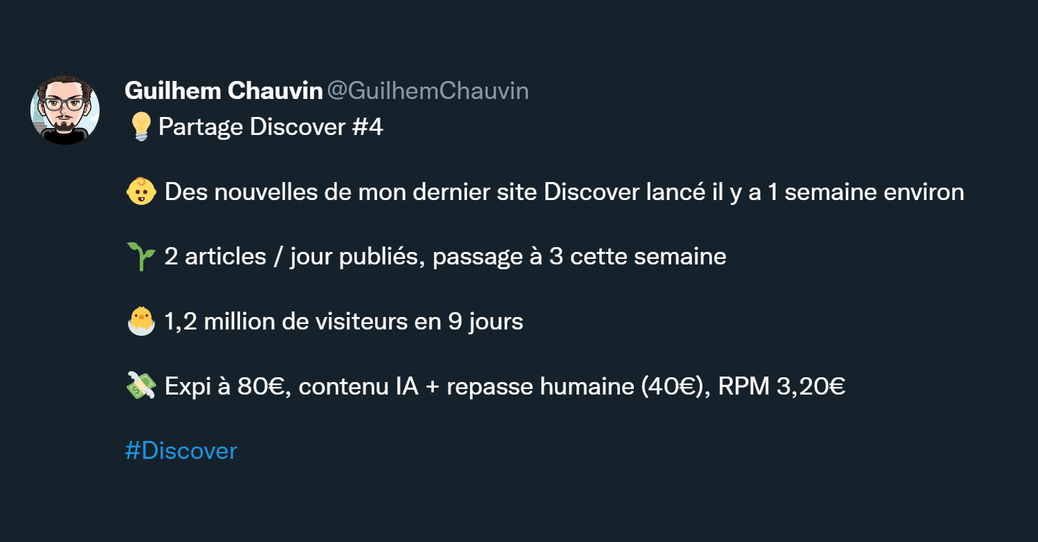 Résultats de Guilhem sur Discover