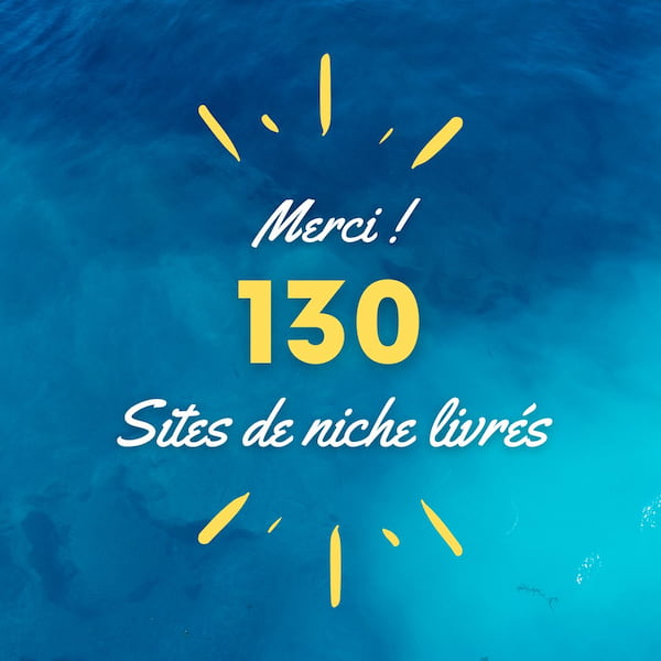 Merci ! 130 sites de niche livrés !