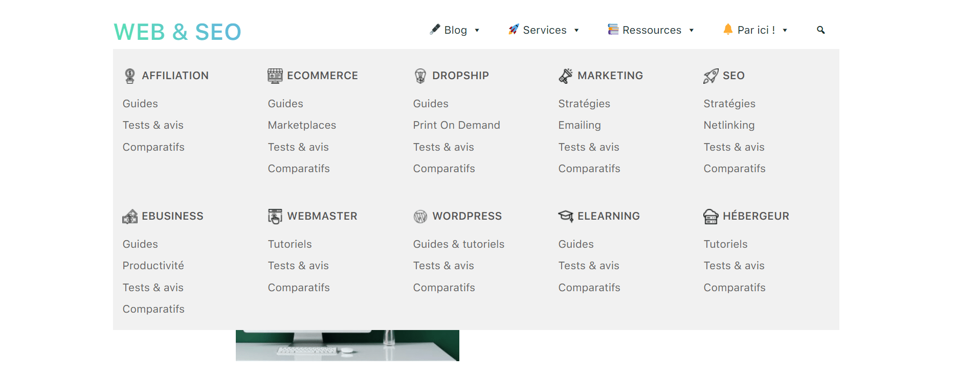 Menu blog Web & SEO