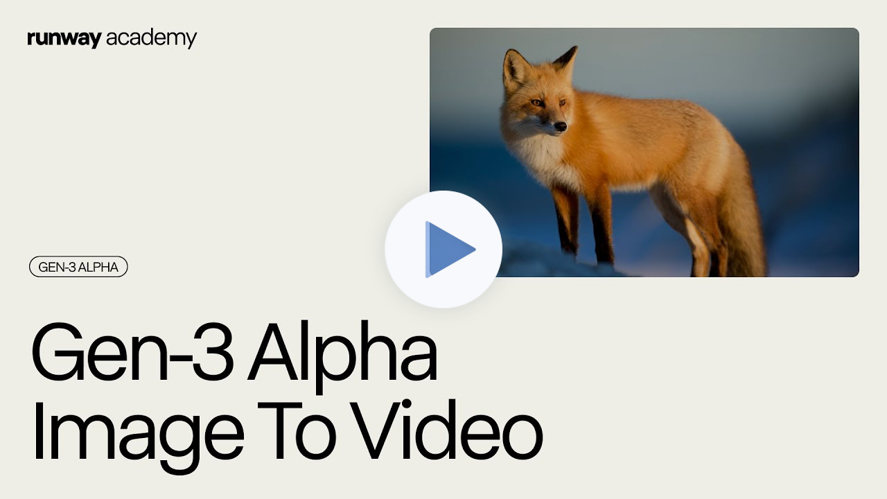 Image to Video with Gen-3 Alpha | Runway Academy