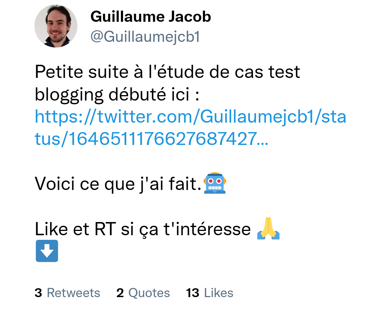 Guillaume démontre l'impact du blogging sur une boutique de drop