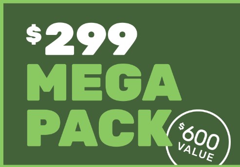 $299 MEGA PACK SPECIAL - 1 Pound of Flower + Kief and Prerolls