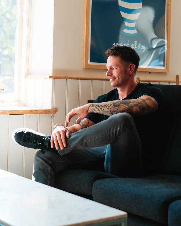 Writer sitting on chair