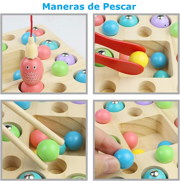 Juego de Madera de Pesca con Cañitas Magnéticas