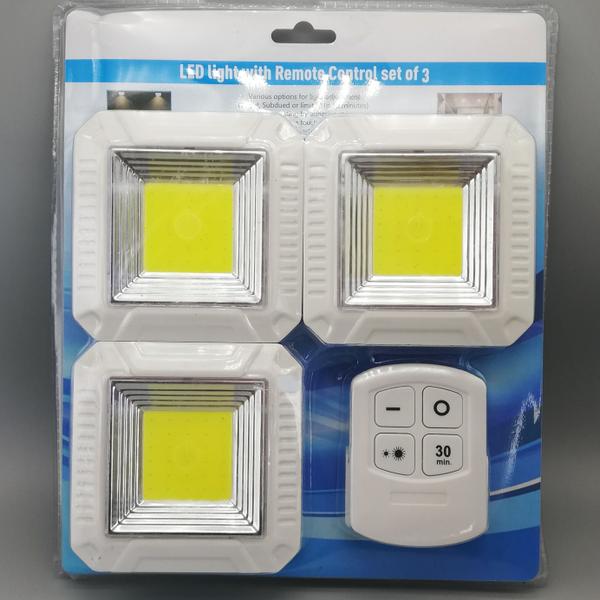 Kit de 3 luces led con control remoto