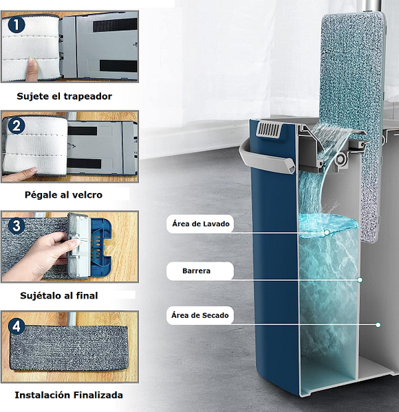 Balde escurridor con trapeador 