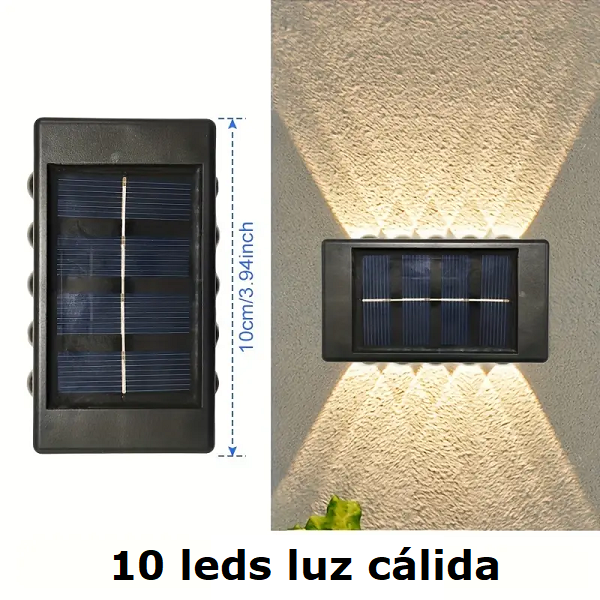 Aplique de Pared Solar 10 Leds