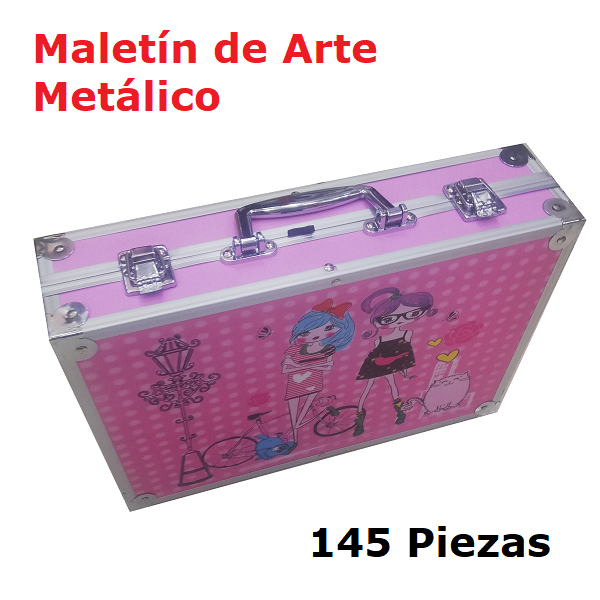 Maletín de Arte Metálico de 145 Piezas