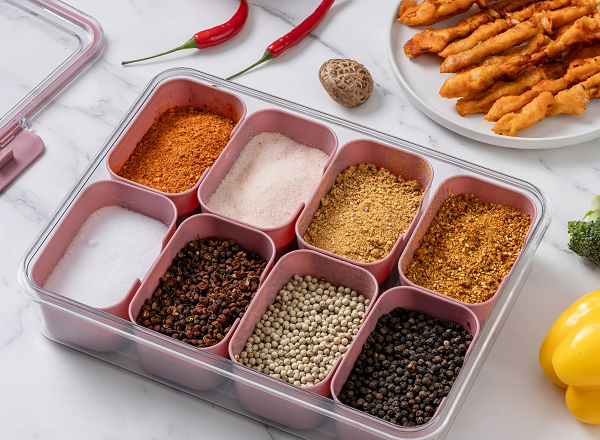 Bandeja Organizadora con 8 Recipientes y Tapa