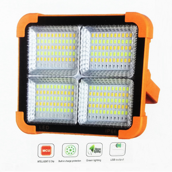 Lámpara Solar Portable 200w y Cargador USB.