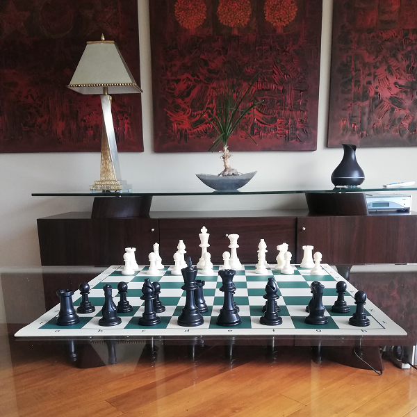 Ajedrez enrollable de cuero sintético