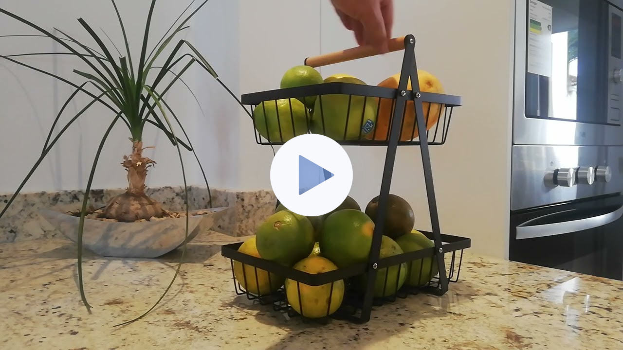 Canasta de Frutas Metálica de Dos Niveles, www.comprasin.com
