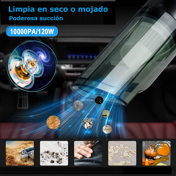 Mini aspiradora para auto con cable