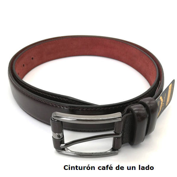 Cinturón de cuero café de 1 lado