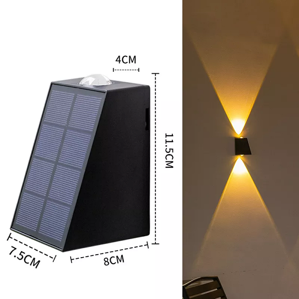 Aplique de Pared Solar 2 Leds