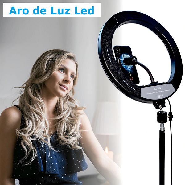 Aro de luz led con trípode