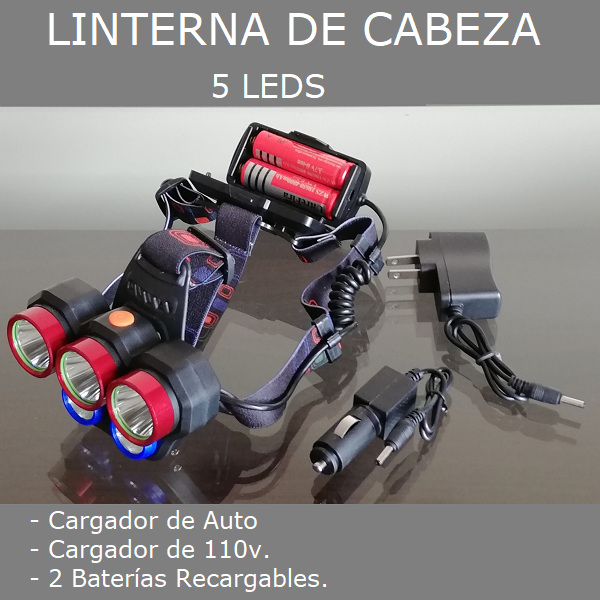Linterna de cabeza 5 leds