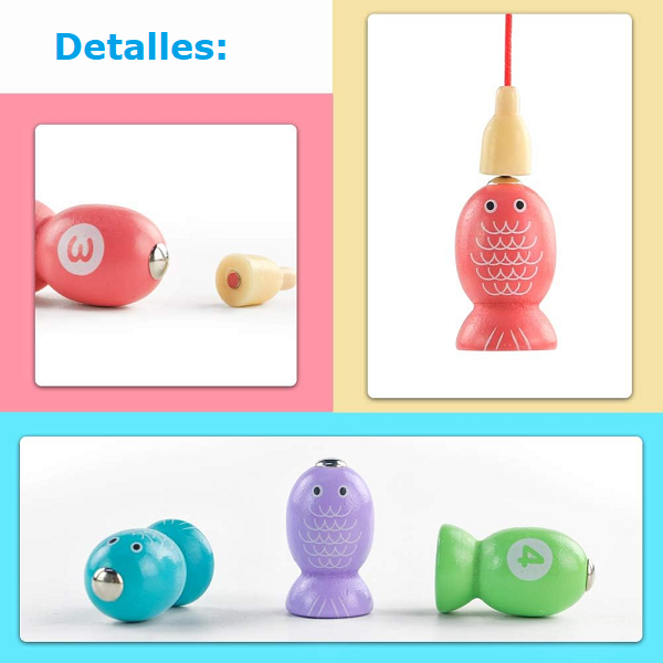 Juego de Madera de Pesca con Cañitas Magnéticas