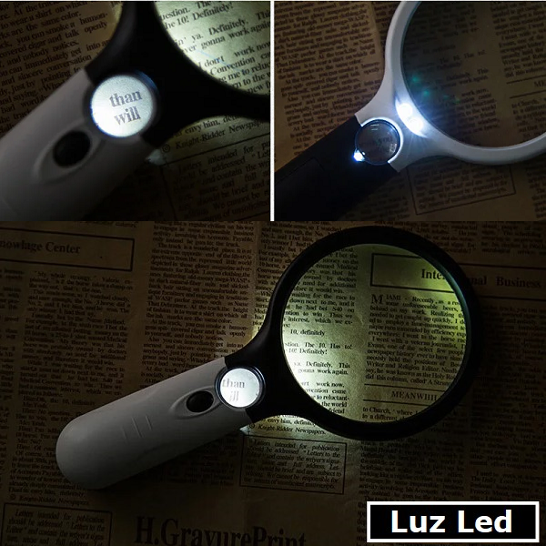 Lupa con luz 3X 45X
