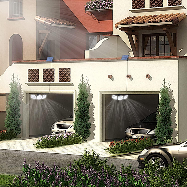 Lámpara solar triple con panel separado