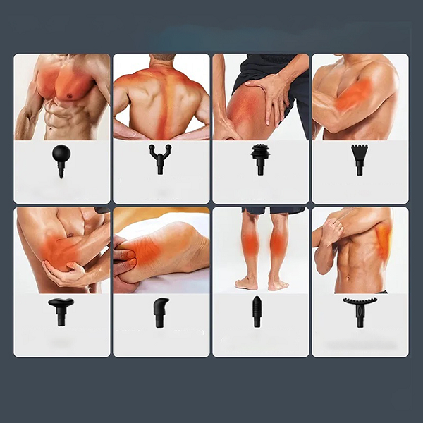 Pistola Masajeadora de 8 Cabezales