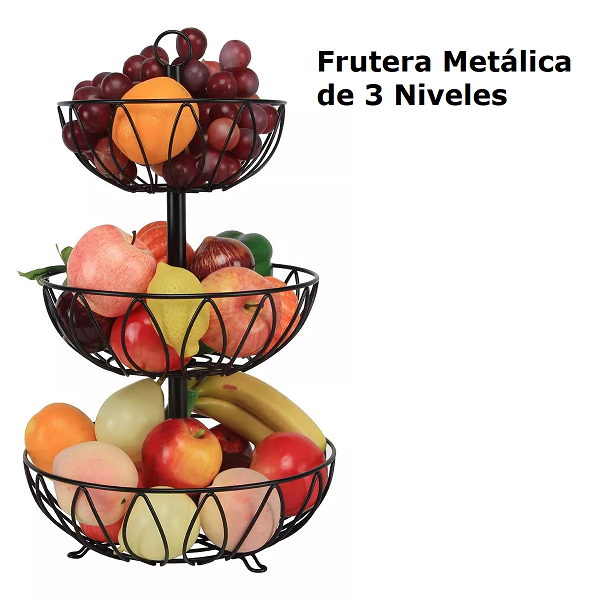 Frutera Metálica de 3 Niveles