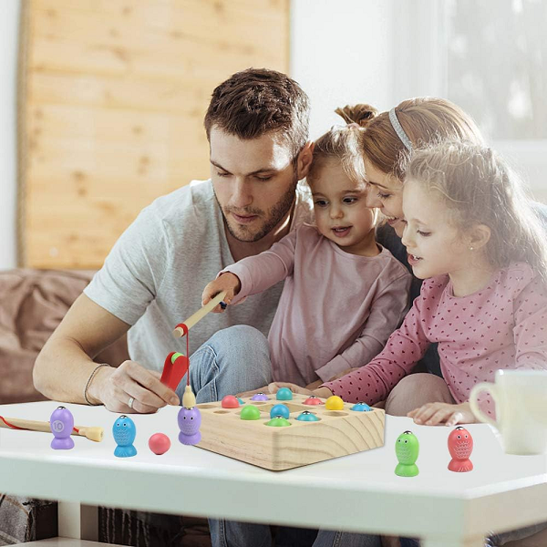 Juego de Madera de Pesca con Cañitas Magnéticas