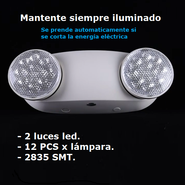 Lámpara de Emergencia con Doble Foco LED