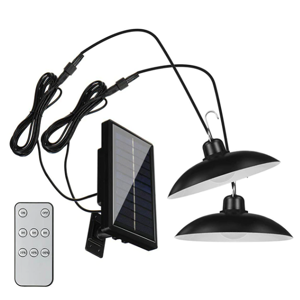 Doble lámpara solar colgante