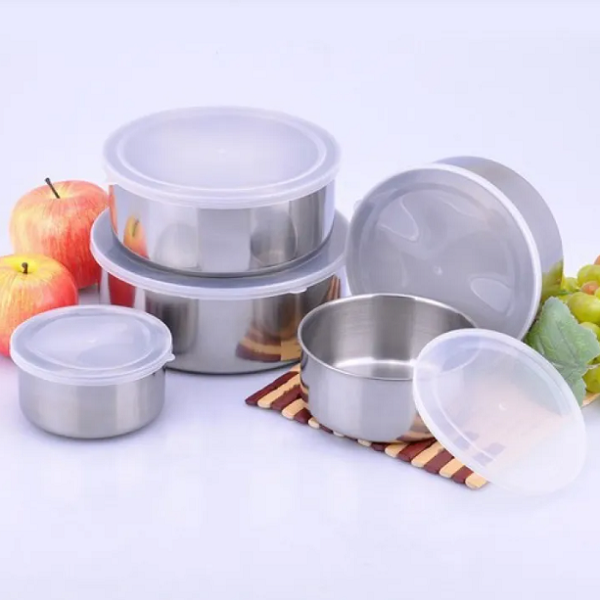 Set de 5 contenedores de acero inoxidable