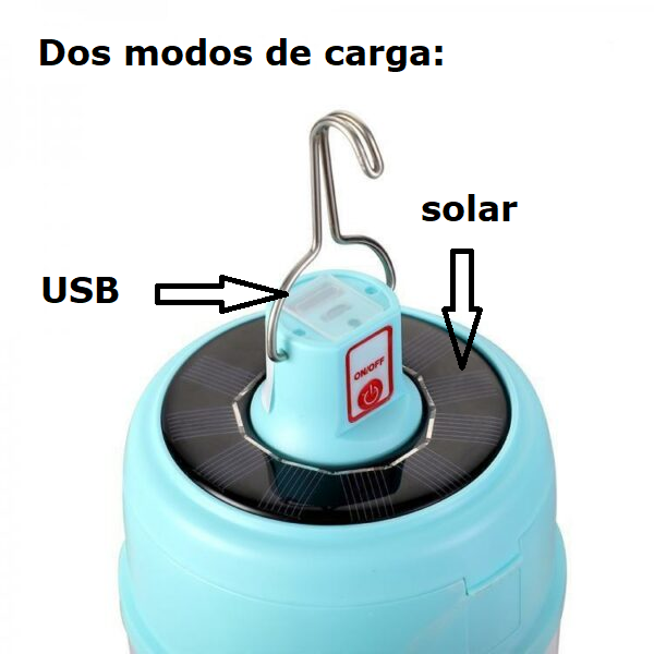 Lámpara de Carga Solar y USB YB-18