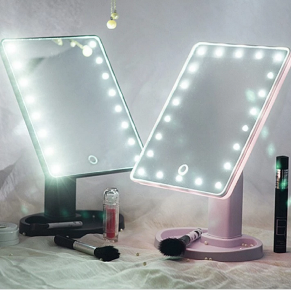 Espejo cosmético led recargable