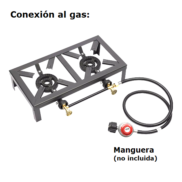 Cocina de Gas de Hierro de 2 Quemadores