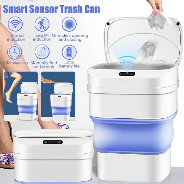 Cesto de basura plegable inteligente