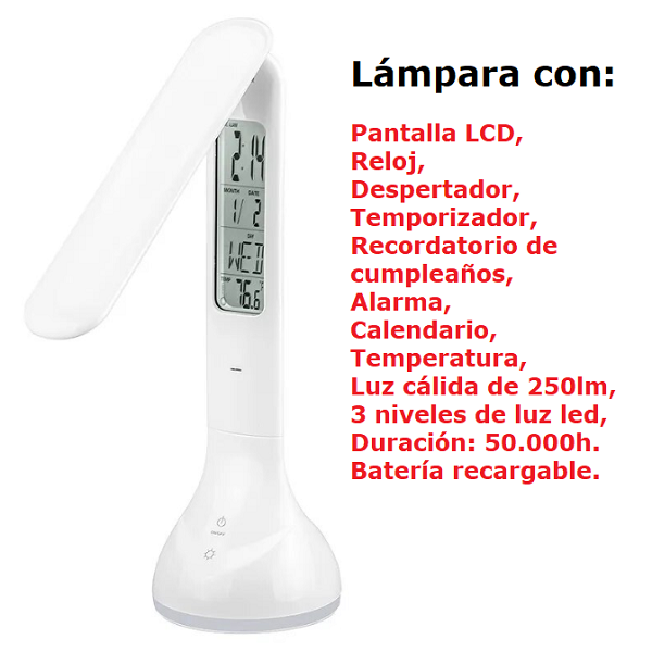 Lámpara con Reloj Despertador