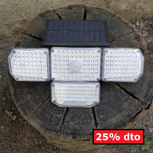 Lámpara solar cuádruple