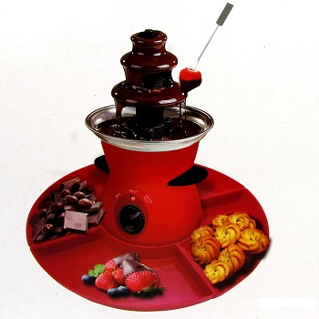 Fuente de chocolate con bandeja