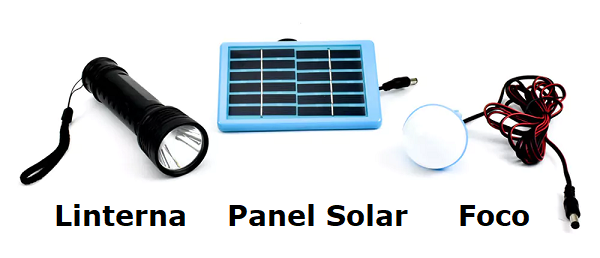 Kit Linterna, Foco y Panel Solar