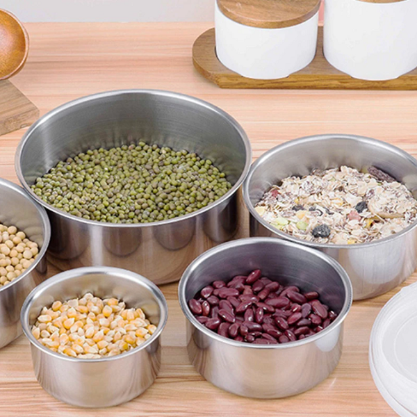 Set de 5 Contenedores de Acero Inoxidable