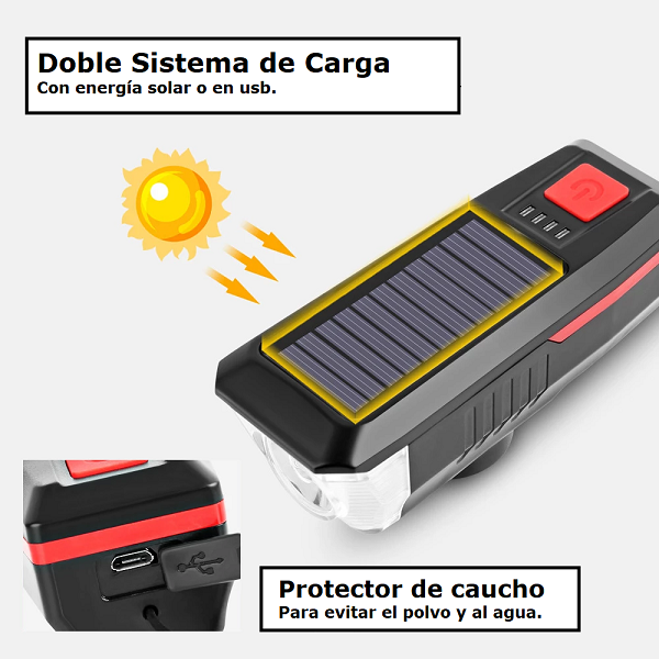 Linterna Solar LY-17 Para Bicicleta o Scooter
